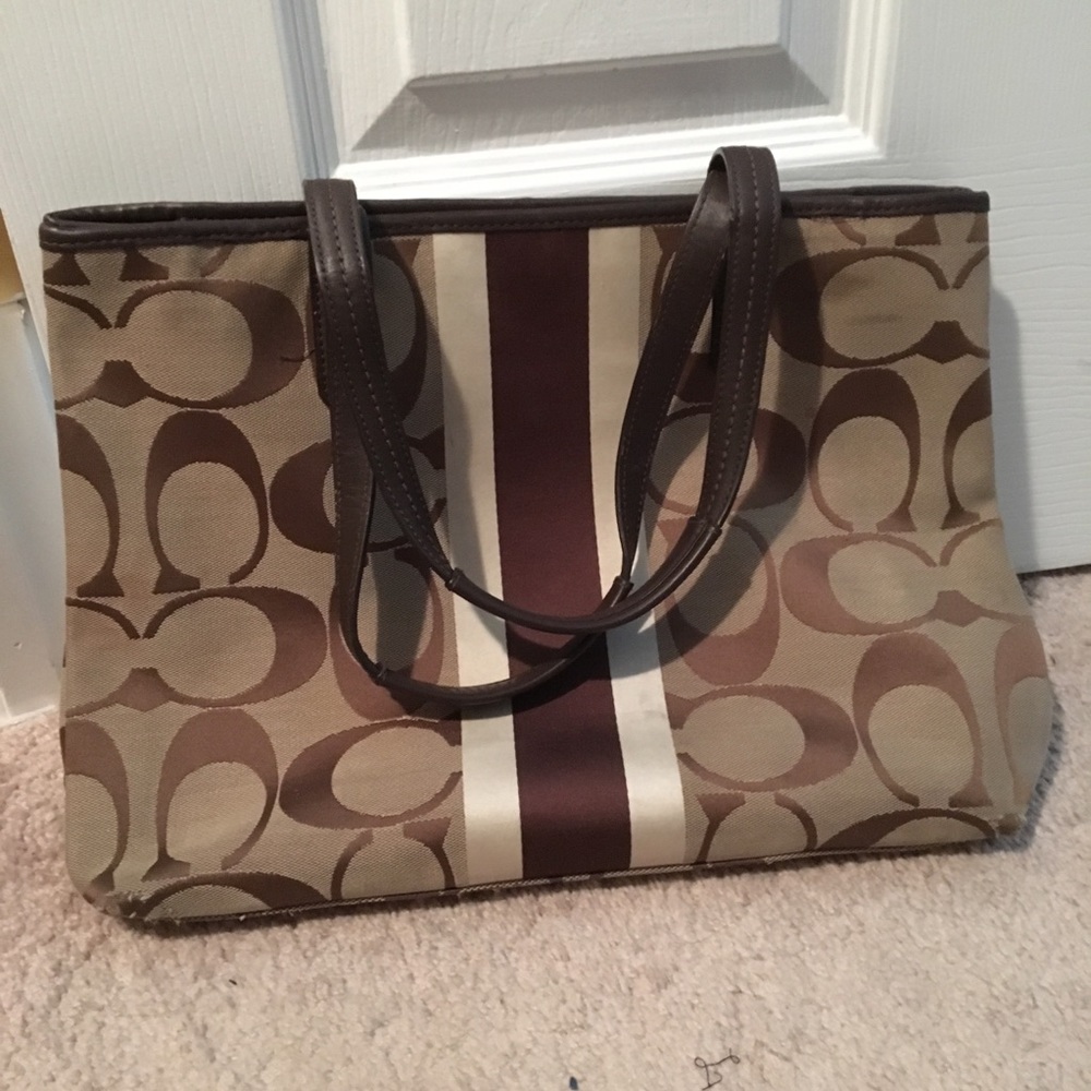 Coach Signature Print Tote (priced to sell!)